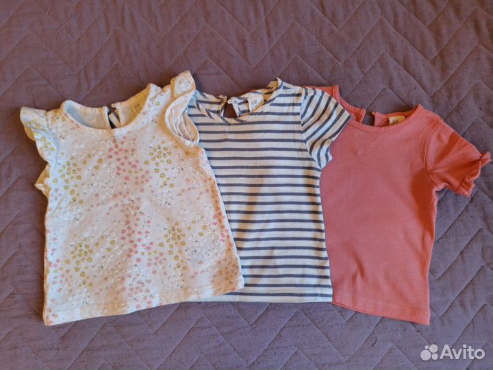 Футболки и легинсы H&M на девочку 62-68