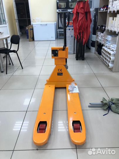 Рохля.Тележка гидравлическая 2,5т с весами 1150 мм