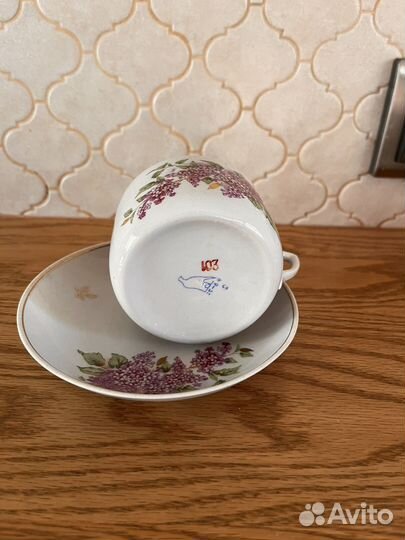 Чайная пара сирень дулево