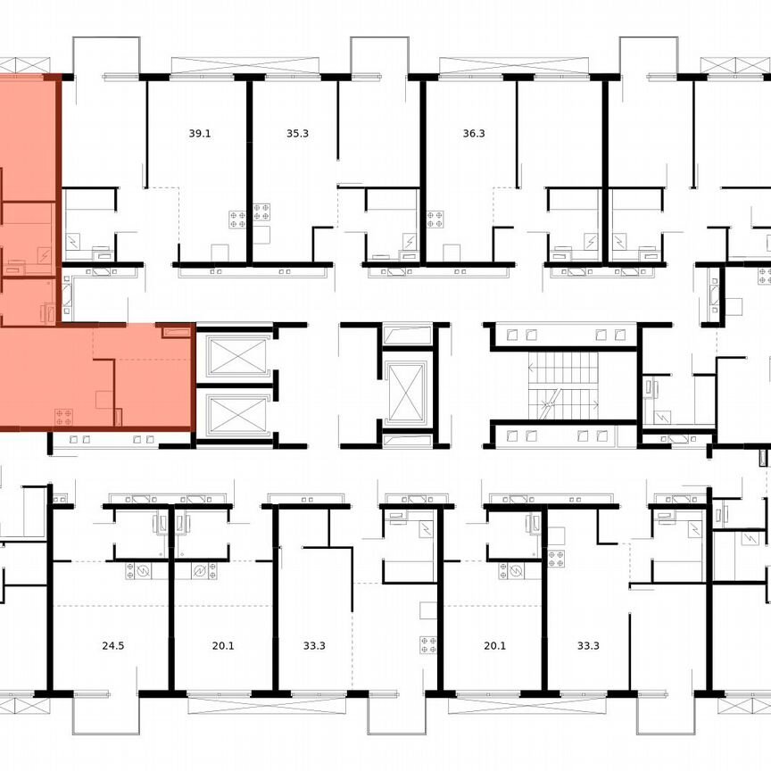 3-к. квартира, 87,4 м², 4/24 эт.