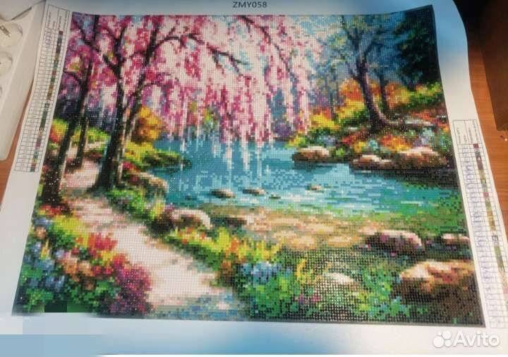 Алмазная мозаика без подрамника 40*50 Сакура