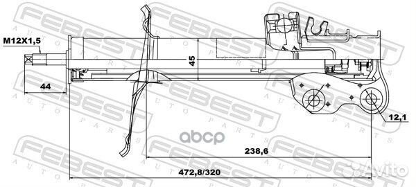 Амортизатор передний R nissan almera 2006.01-20