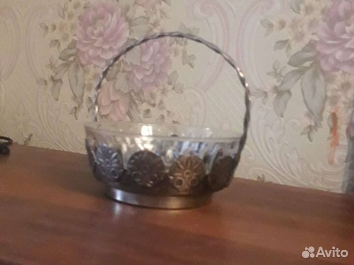 Конфетница СССР с подставкой