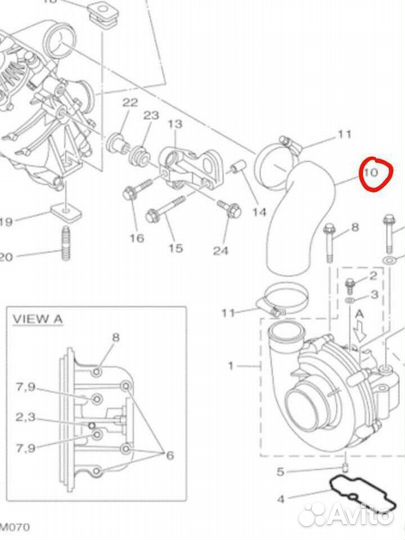 Патрубок турбины Yamaha FZR FZS GP GX FX SHO svho