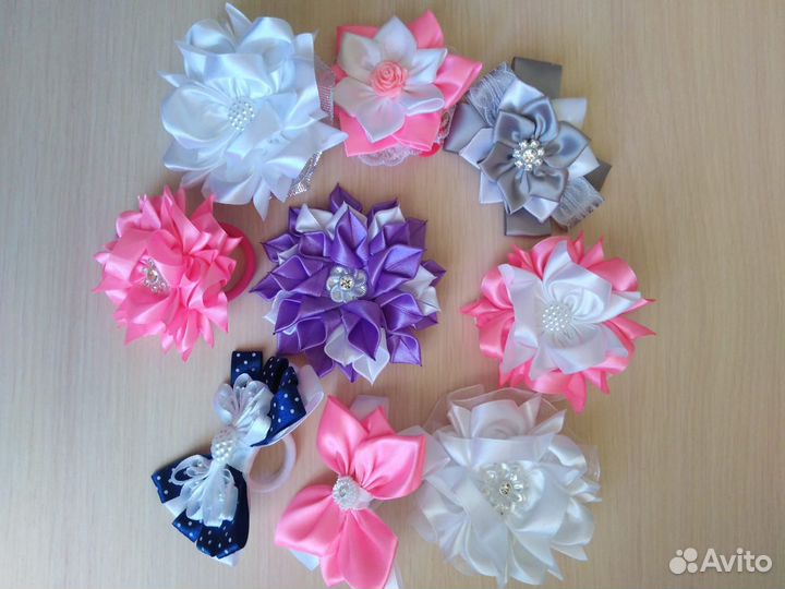 Заколки, резинки, ободки, бантики ручной работы