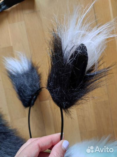 Набор косплей хвост и ушки лисы, белочки