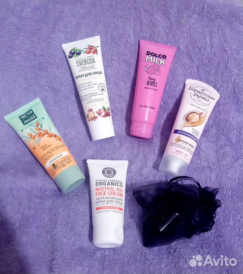 Крем для лица, рук, спонж