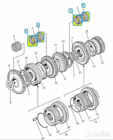 Игольчатые подшипники кпп Сенс 1.3 Шанс Таврия