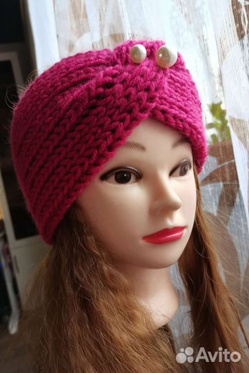 Повязка на голову вязаная