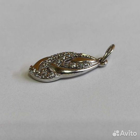 Подвеска из белого золота 585 пробы с фианитами