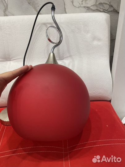 Светильник подвесной стекло красный