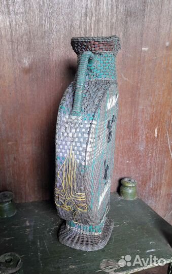 Жестяной кувшин/ваза в оплётке Олимпиада 1980 г