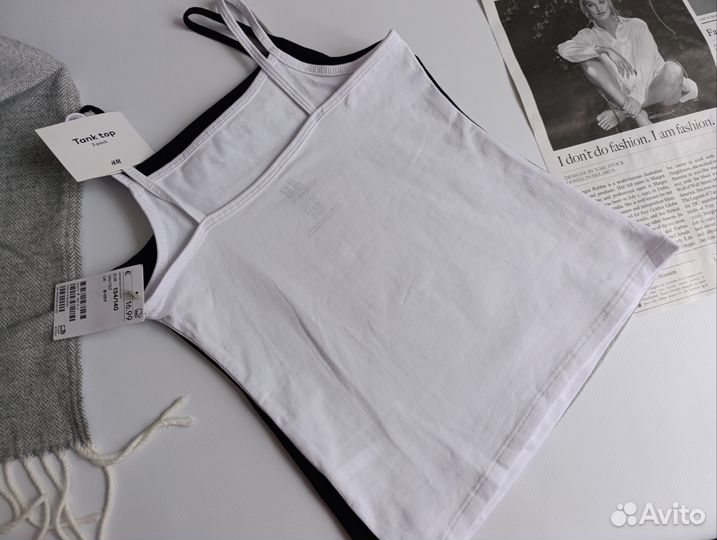 Майки нательные для девочки hm 134 140, 3 штуки