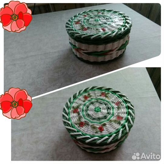 Шкатулки из бумажной лозы