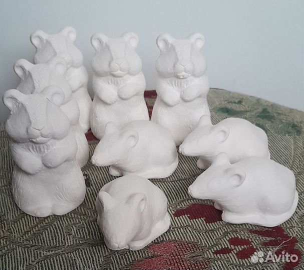 Фигурки хомяк мышь кролик свинка