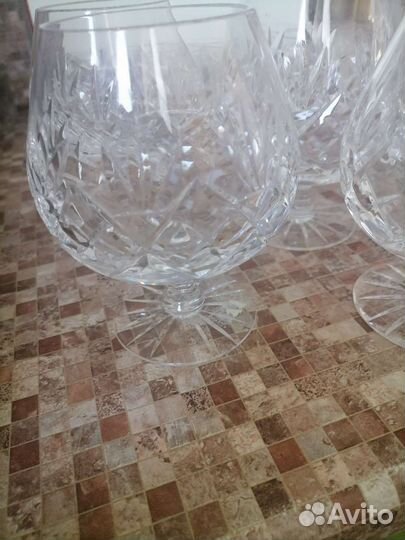 Графин, рюмки, бокалы хрустальный богемия
