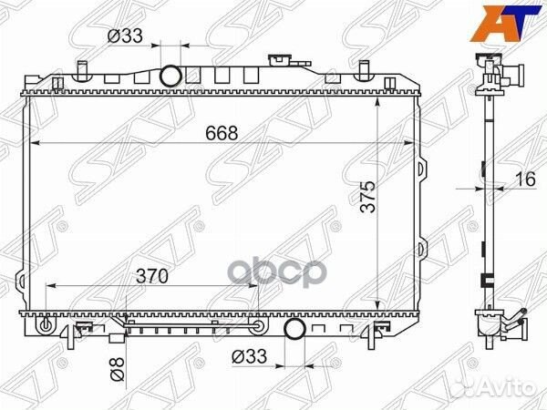 Радиатор KIA cerato 1.6 06-09 KI0002-1 Sat