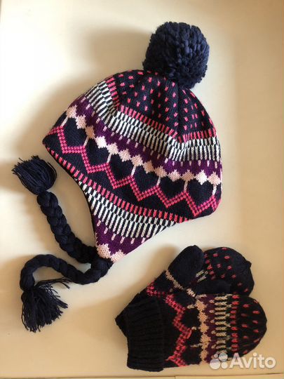 Шапка детская и шарф на 6-8 лет