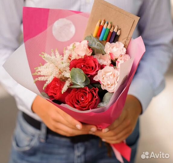 Цветы букеты на 1 сентября Цветы в школу Розы