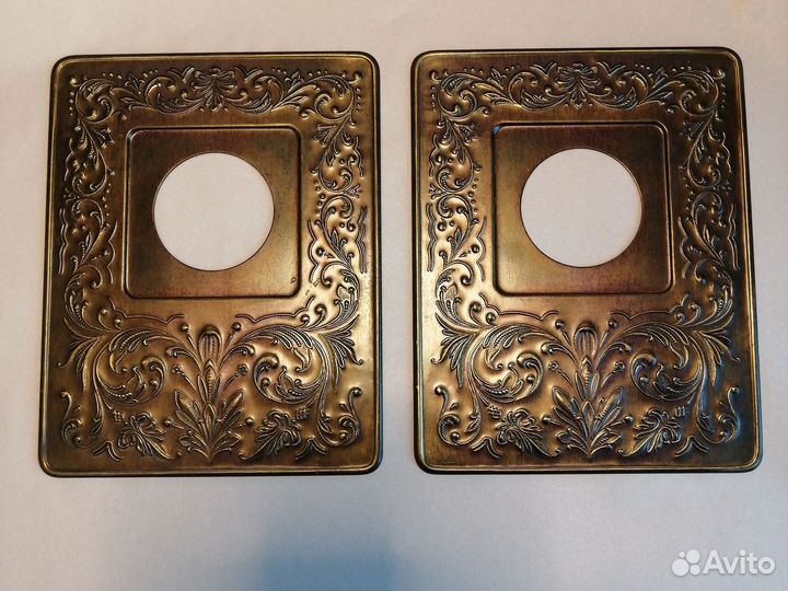 Накладка Чеканка под выключатель Латунь СССР