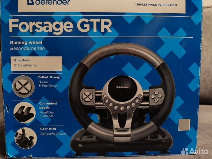 Игровой руль с педалями и коробкой передач