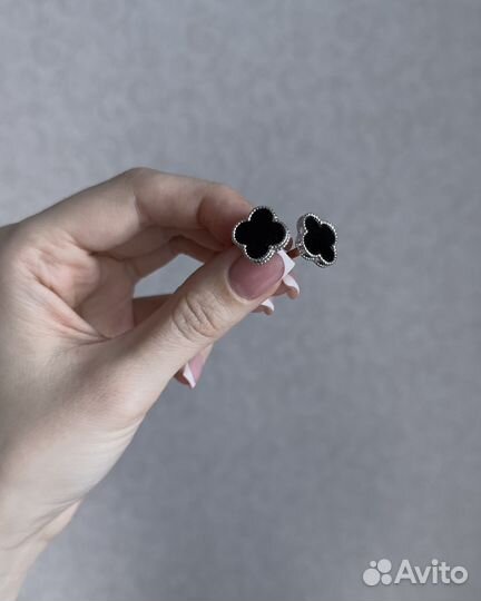 Серьги клевер ван клиф