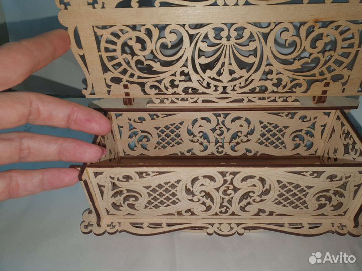 Короб деревянный резной подарочный