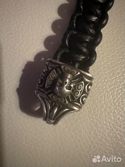 Браслет кожа с серебром