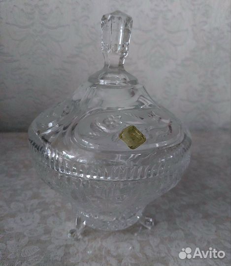 Ваза конфетница хрусталь