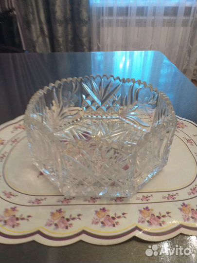 Хрустальная ваза-салатница