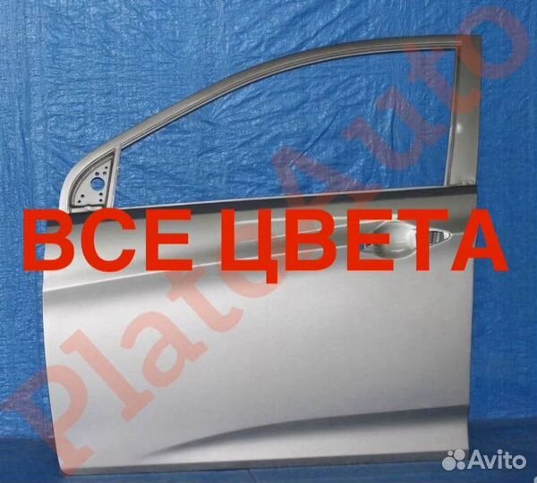 Дверь задняя правая Солярис 1 2010+серебристая