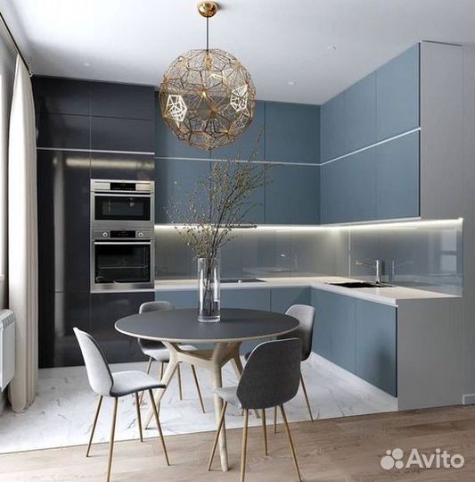 Кухня под потолок с раковиной