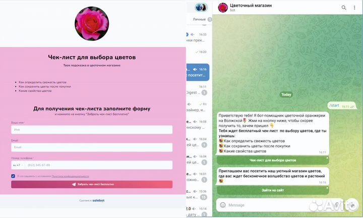 Создание страницы регистрации, телеграм бота