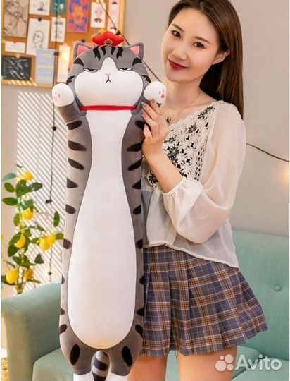 Кот батон мягкая игрушка антистресс 50/70/90/110