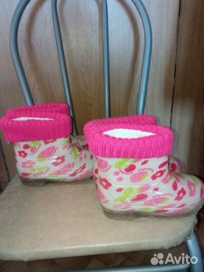 Детские резиновые сапоги утепленные