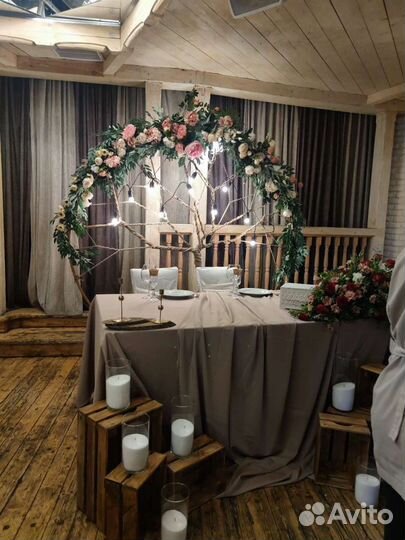 Свадебная арка, тумбы, задник, декор