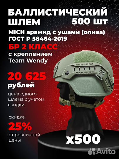 Шлем с ушами (Mich) с Team Wendy опт