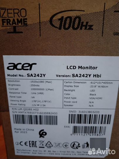 Новые мониторы Acer 24