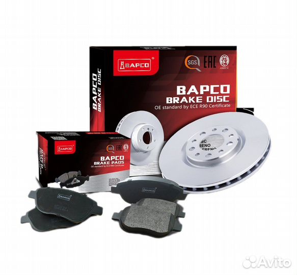 Колодки тормозные передние bapco BP0045