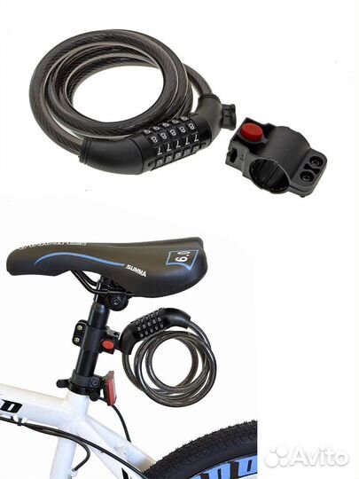 Замок тросовый кодовый С188, 5 разрядов, 12х1000мм