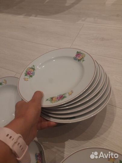 Сервиз столовый, тарелки из СССР, 11 шт