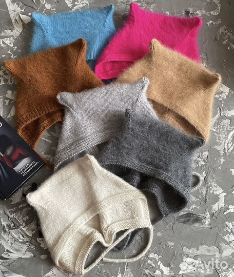 Чепчик с рожками ушками Devil hat cat hat