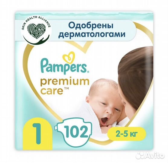 Pampers premium care 1 102 шт