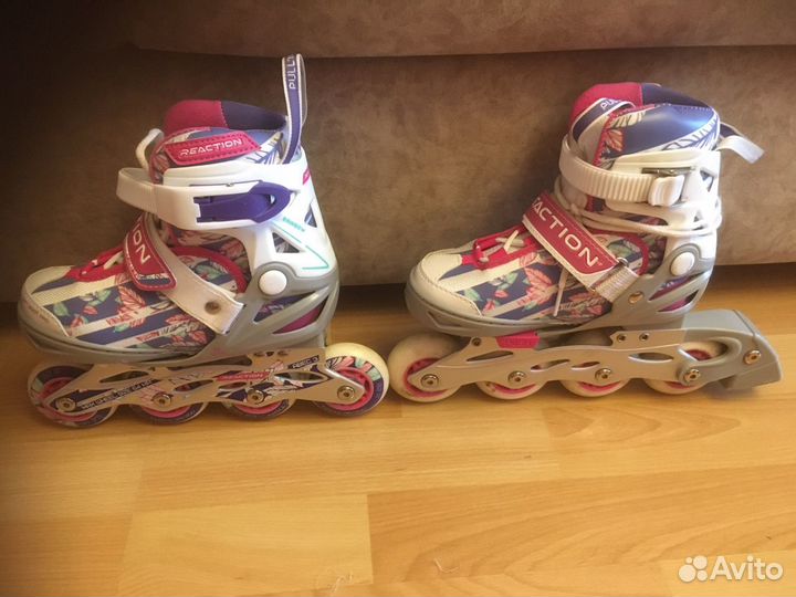 Роликовые коньки раздвижные Reaction Rainbow