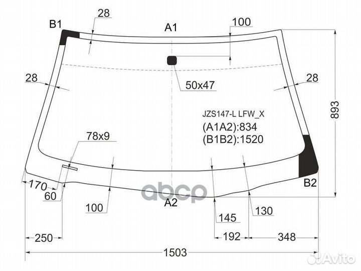 Стекло лобовое lexus GS300 93-97 jzs147llfwx XYG