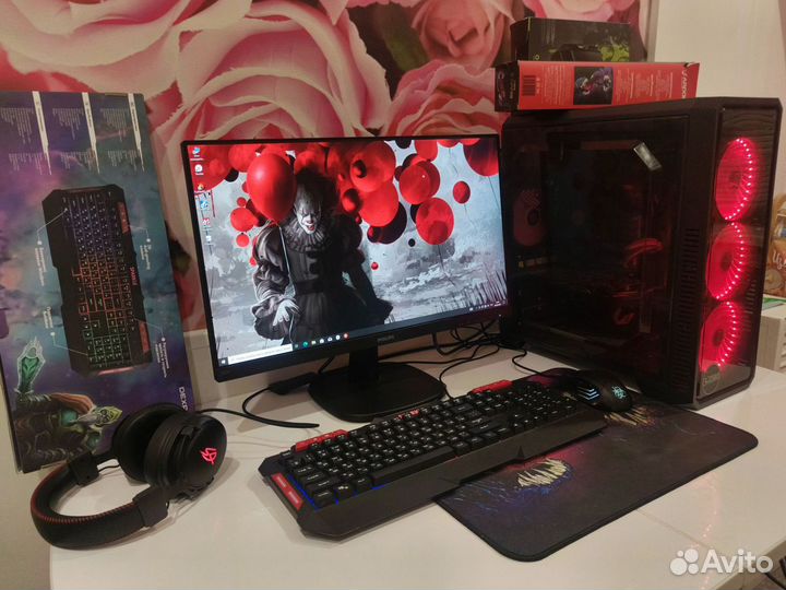 Игровой пк 8ядер, 16озу, ssd, hdd, rx570, моник24