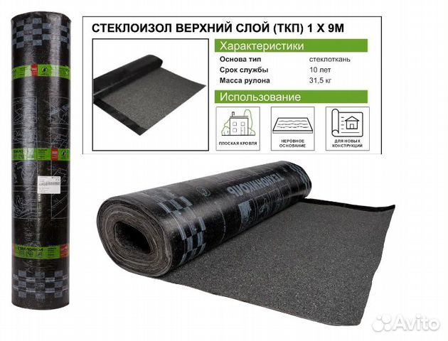 Стеклоизол "Верхний" ткп 3,5 (9 м2) сланец серый купить в Омске по ...