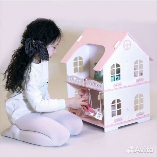 Деревянная игрушка LittleWoodHome Домик Лолли, роз