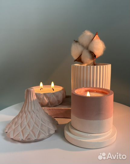 Гипсовые наборы (свеча, шкатулка, ваза, поднос)