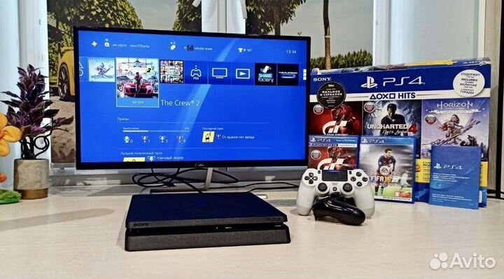 Playstation 4 Slim + 100 игр